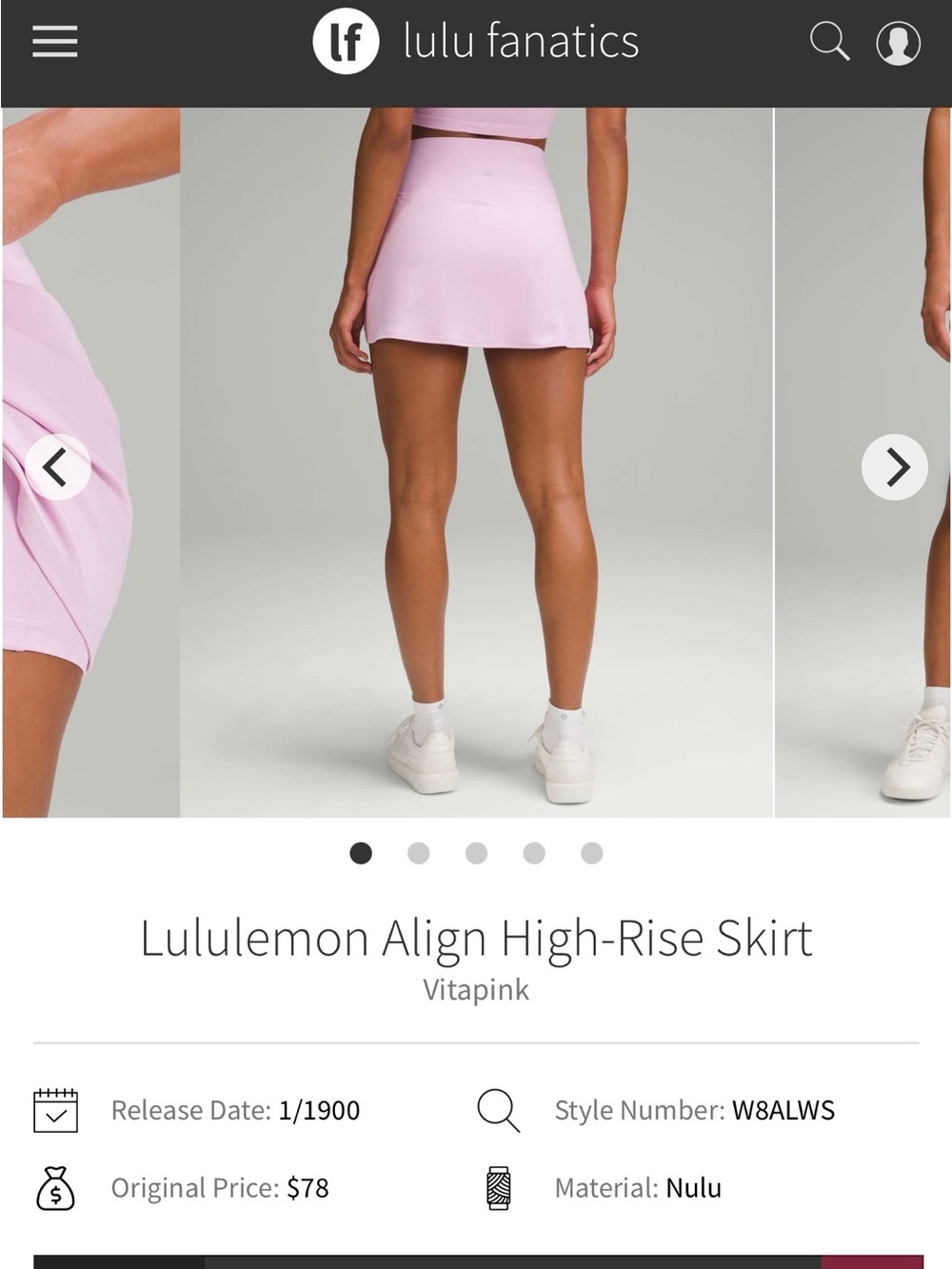 lululemon athletica High-Rise Athletic Mini Skirt - Light Pink